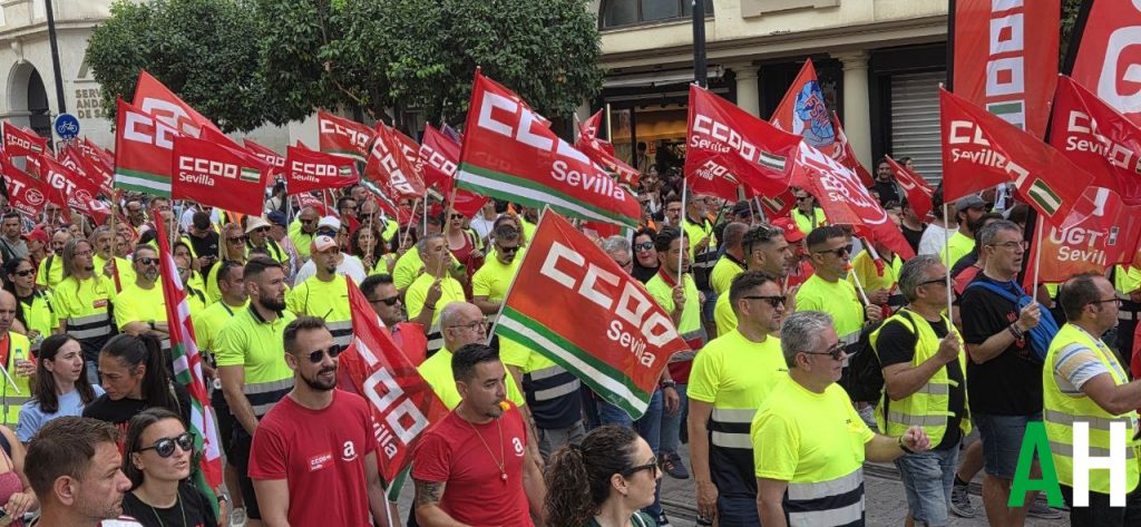 Movilización de la plantilla del sector logístico en Sevilla. 22/06/26